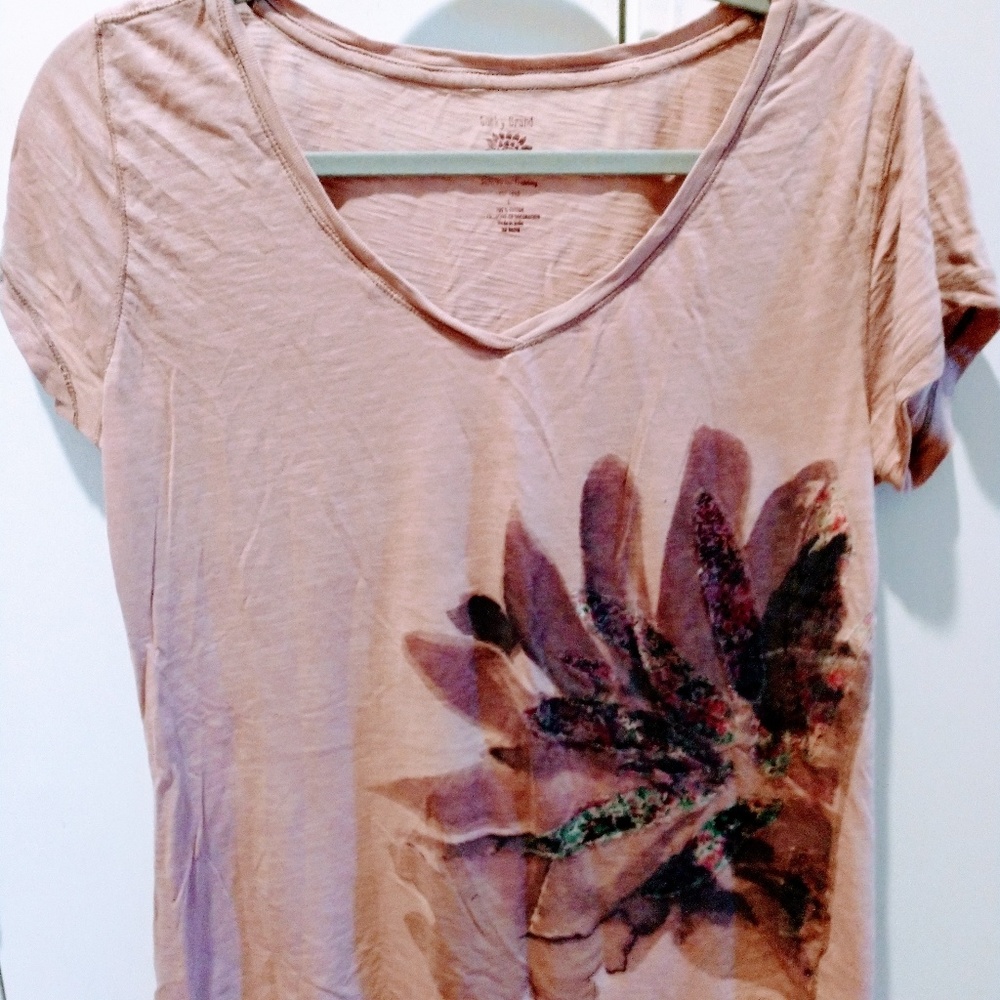 Lucky Brand Tshirt Lilac Flower print Large